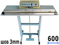 Підлоговий імпульсний зварювач плівок FRT-600 Ножний зварювач пакетів Шов 3 мм Зварювач плівки від педалі HUALIAN