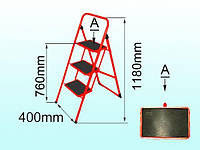 Драбина металева сімейна 3 сход. (з килимком) ТМ ТЕХНОЛОГ (код 350472)