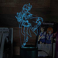 Акриловый 3D светильник-ночник Венти 2 синий