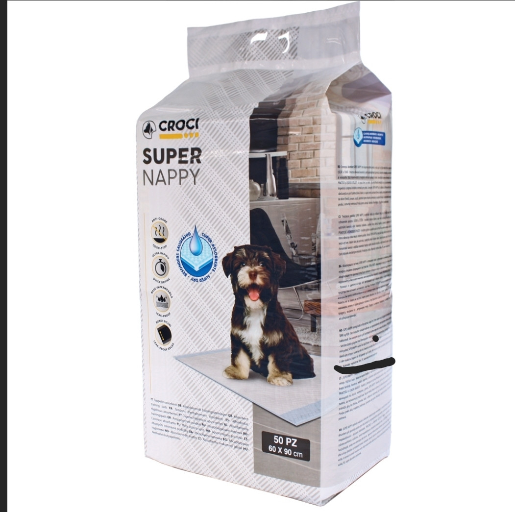 Пелюшки для собак Super Nappy 90*60 см, 50 шт/ уп., Croci, фото 1