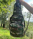 Тактична, штурмова сумка через плече на 6 літрів, рюкзак, барсетка, колір піксель, фото 4