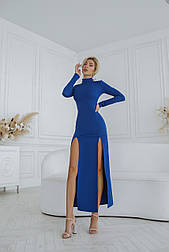 Сукня із двома розрізами синього кольору