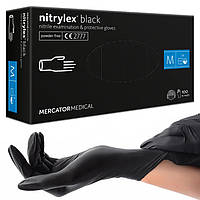 Черные нитриловые перчатки Nitrylex BLACK размер М