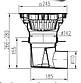 Трап МСН з пластиковою решіткою 245х245 мм, горизон. підключення DN110, для вулиці та паркінгу арт. 437 Sz, фото 2