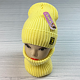 М 92040 Комплект для дівчинки-підлітка шапка будиночок і снуд, 3-15 років, різні кольори, фото 9