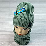 М 92040 Комплект для дівчинки-підлітка шапка будиночок і снуд, 3-15 років, різні кольори, фото 5