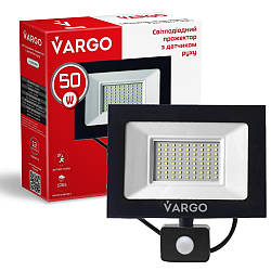 50W 6500K 220V вуличний світлодіодний прожектор led з датчиком руху і світла "Vargo" (330350)