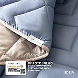 Покривало 240х260 см IDEIA стьобане двостороннє якісна стібка мікрофібра джинс беж на ліжко, диван, фото 9