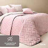 Покривало 220х240 см IDEIA стьобане двостороннє якісна стібка мікрофібра пудра сіре на ліжко, диван, фото 2