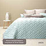 Покривало 240х260 см IDEIA стьобане двостороннє якісна стібка мікрофібра мʼята сіре на ліжко, диван, фото 9