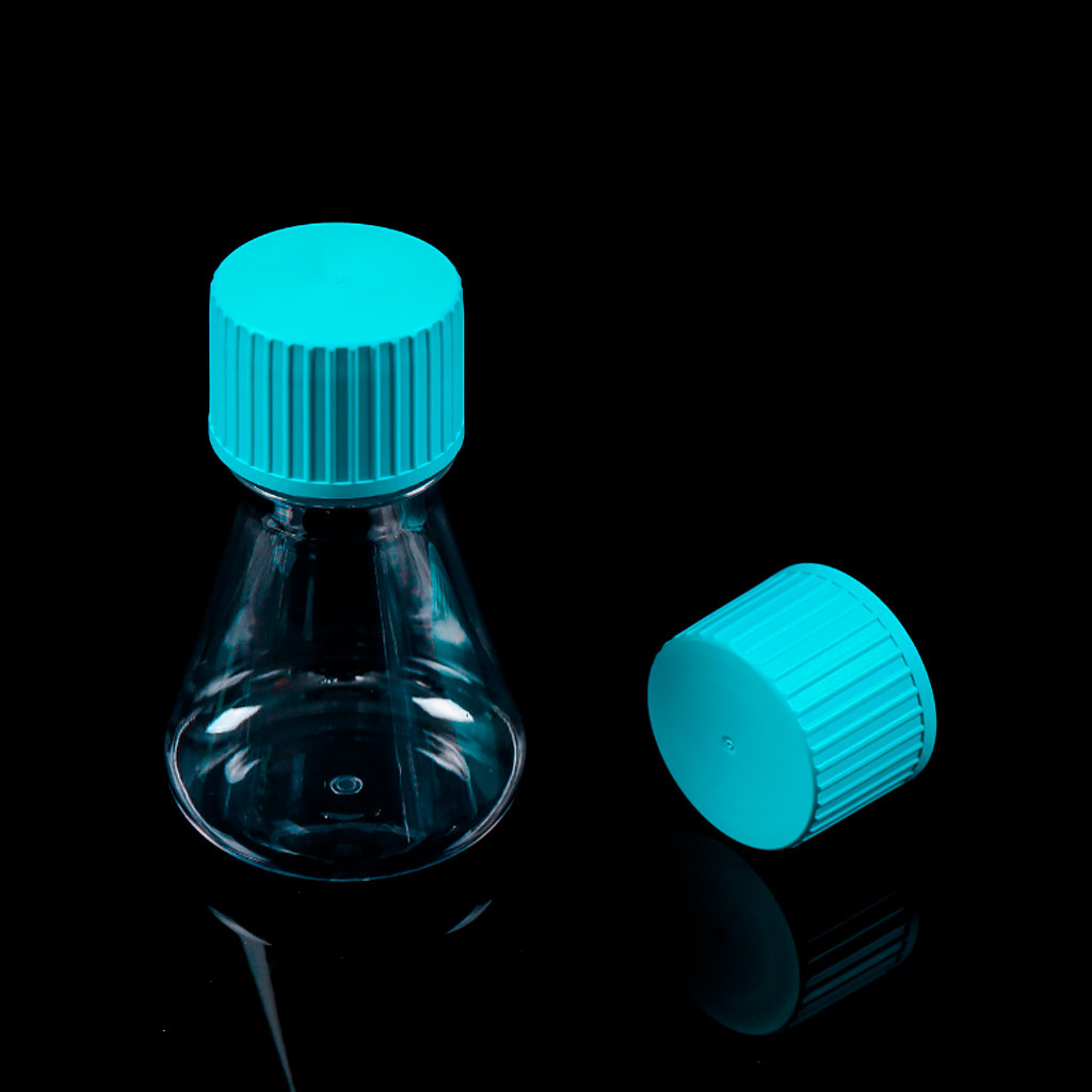 Колба Ерленмеєра 125 мл з кришкою без фільтра, стерильна, фото 1