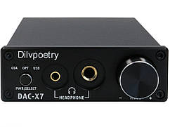 Звукова аудіо карта конвертер USB оптичний вхід Dilvpoetry FX Audio 24 біт 192 кГц DAC-X7