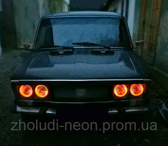 Ангельские глазки на ВАЗ 2106 красные. с холодного неона. Комплект на ...