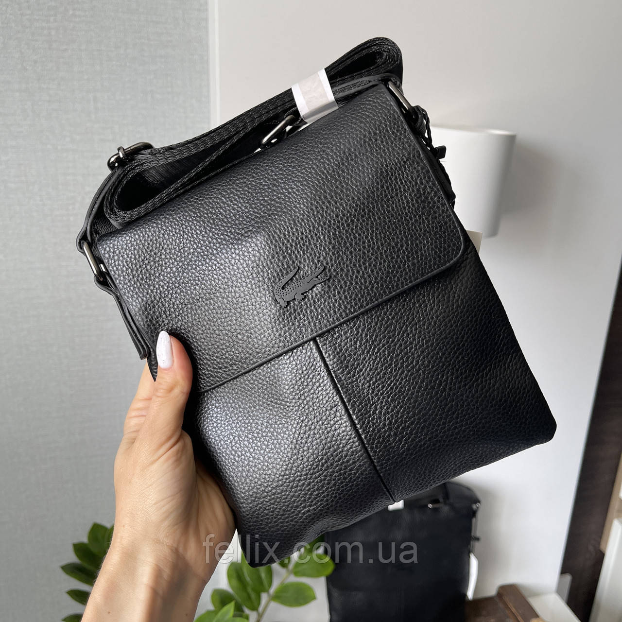 Сумка чоловіча Lacoste, сумка через плече натуральна шкіра люкс якість ...