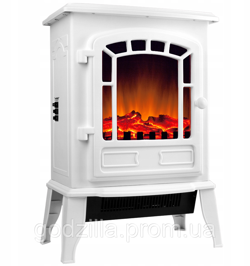 Електричний стоячий камін з функцією обігріву Deuba білий 2000 Вт 39 x 56 x 24 см, фото 1