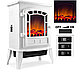 Електричний стоячий камін з функцією обігріву Deuba білий 2000 Вт 39 x 56 x 24 см, фото 6