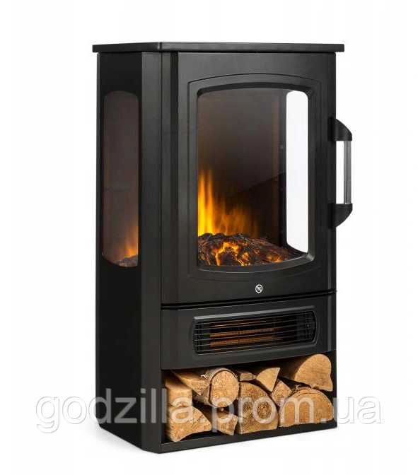 Електричний стоячий камін Klarstein з функцією обігріву чорний 2000 Вт 445 x 745 x 330 см, фото 1