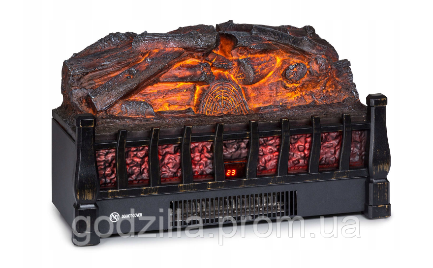 Електричний стоячий камін Klarstein з функцією обігріву чорний 1800 Вт 52 x 31 x 22 см, фото 1