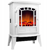 Електричний стоячий камін з функцією обігріву Deuba білий 2000 Вт 39 x 56 x 24 см