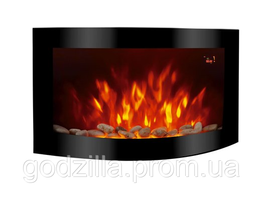 Електрокамін настінний з функцією обігріву El Fuego чорний 2000 Вт 89 х 48 х 13,5 см, фото 1