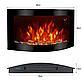 Електрокамін настінний з функцією обігріву El Fuego чорний 2000 Вт 89 х 48 х 13,5 см, фото 5
