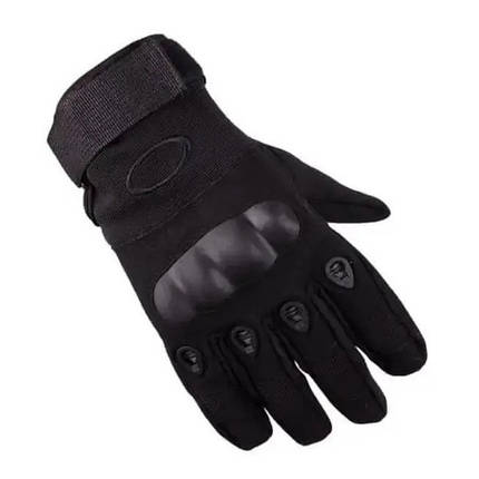 Рукавички тактичні повнопалі Oakley M чорні, фото 1