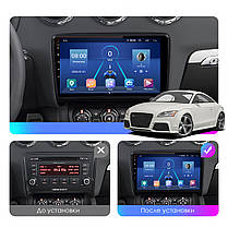 Штатна магнітола 9" Lesko для Audi TT II (8J) Рестайлінг 2010-2014 6/128Gb 4G Wi-Fi GPS Top Аудіо, фото 3