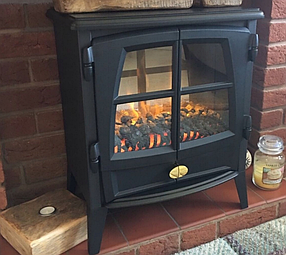 Електричний стоячий камін з функцією обігріву Dimplex чорний 2000 Вт 43 x 54 x 28 см