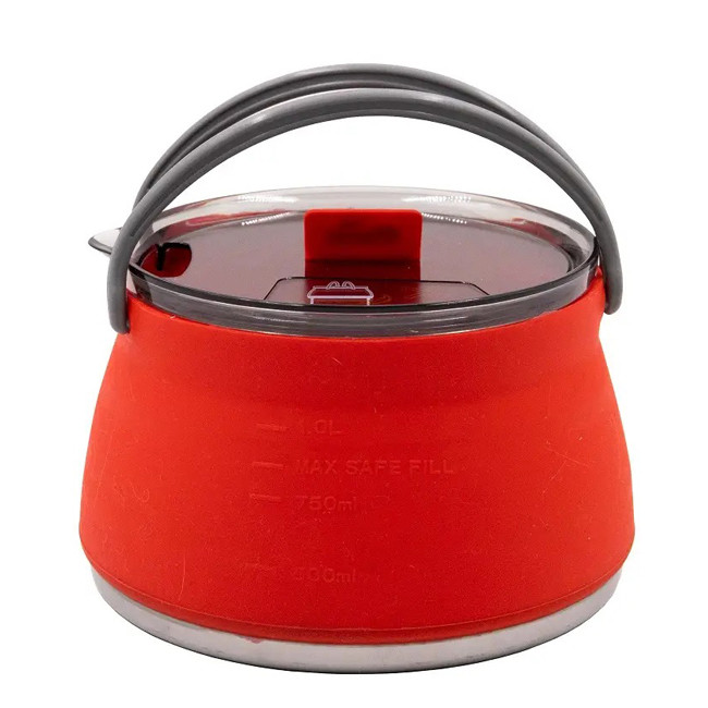 Чайник силіконовий складаний зі сталевим дном Tramp 1L теракот (SHiz13741), фото 1
