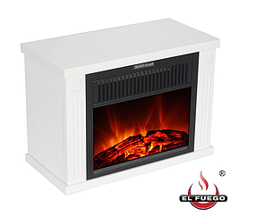 Електричний стоячий камін з функцією обігріву El Fuego білий 1200 Вт 34 х 25 х 17 см