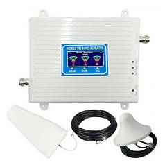 Підсилювач зв'язку 3G 4G LTE, GSM репітер 3 діапазону 900 1800 2100 (N019253)