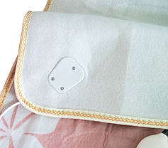 Електропростирадло Electric Blanket односпальне 50w 145х64 байка (малюнок рожевий лист), фото 4
