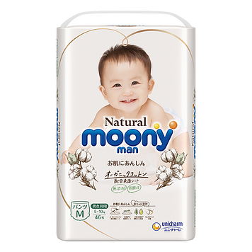 Підгузки – трусики Moony Natural M 6-11 кг, 46 шт. (Внутрішній ринок Японії) 4903111242610