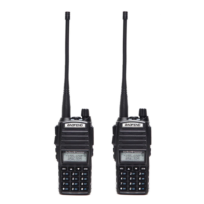 Комплект 2 шт Рація портативна Baofeng UV-82 UP 8 Вт батарея 1800 мА·год Black