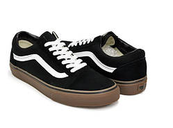 Кеди унісекс Vans Old Skool "Чорні з білою смугою" р. 4,5-5(35-36)