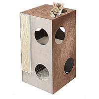 CAT TREE KUBO 2 Ferplast Будиночок для кішок з Когтеточку і зонами для відпочинку та ігор. дерев'яна конструкція