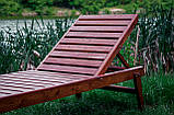Шезлонг садовий ( лежачик, крісло-шезлонг) зроблений з 100% дуба, фото 3