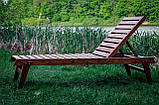 Шезлонг садовий ( лежачик, крісло-шезлонг) зроблений з 100% дуба, фото 8