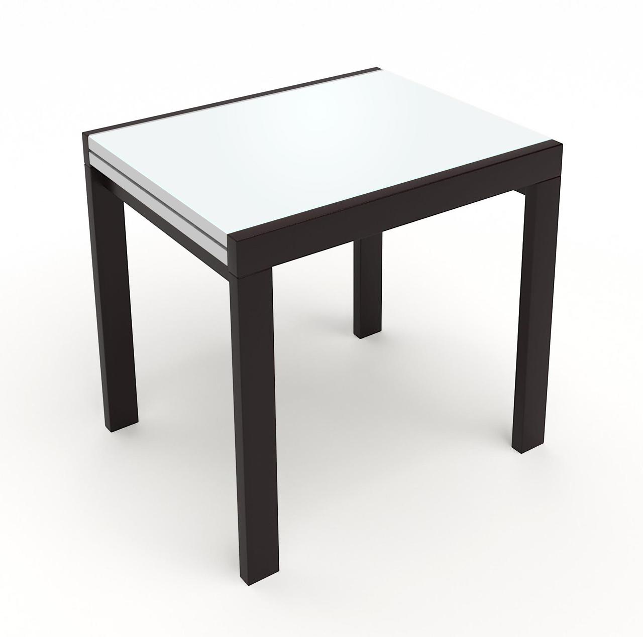 Скляний стіл на кухню Слайдер + скло Fusion Furniture, колір венге / скло біле