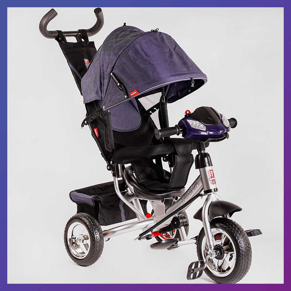 Дитячий триколісний велосипед — коляска Best Trike 6588 / 79-822 з батьківською ручкою фіолетовий