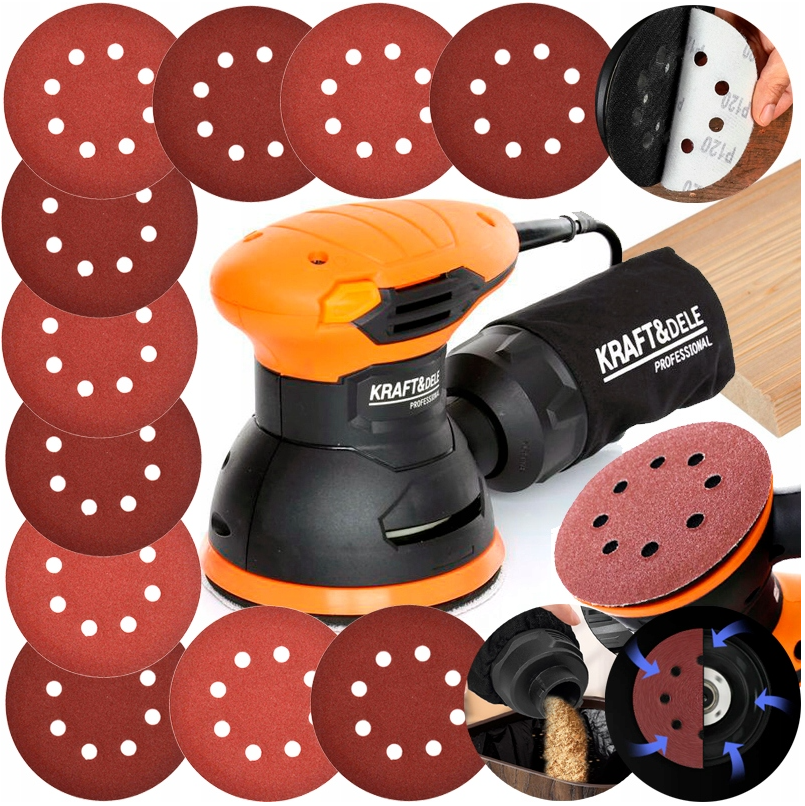 Шліфмашина ексцентрикова Kraft Dele KD1684 1100 W (Польща)