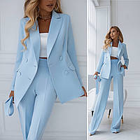Жіночий костюм оверсайз блакитний XL XXL