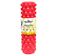 Массажный ролик, роллер для йоги и пилатеса Gemini Grid Bubble Roller 45х14 см Красный (G0010R)