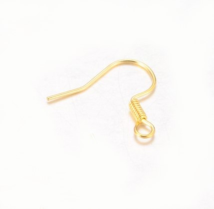 Швенза з пружинкою Finding Основа для сережок Золотистий 17 mm x 18 mm 0.5 mm Ціна за 1 штуку