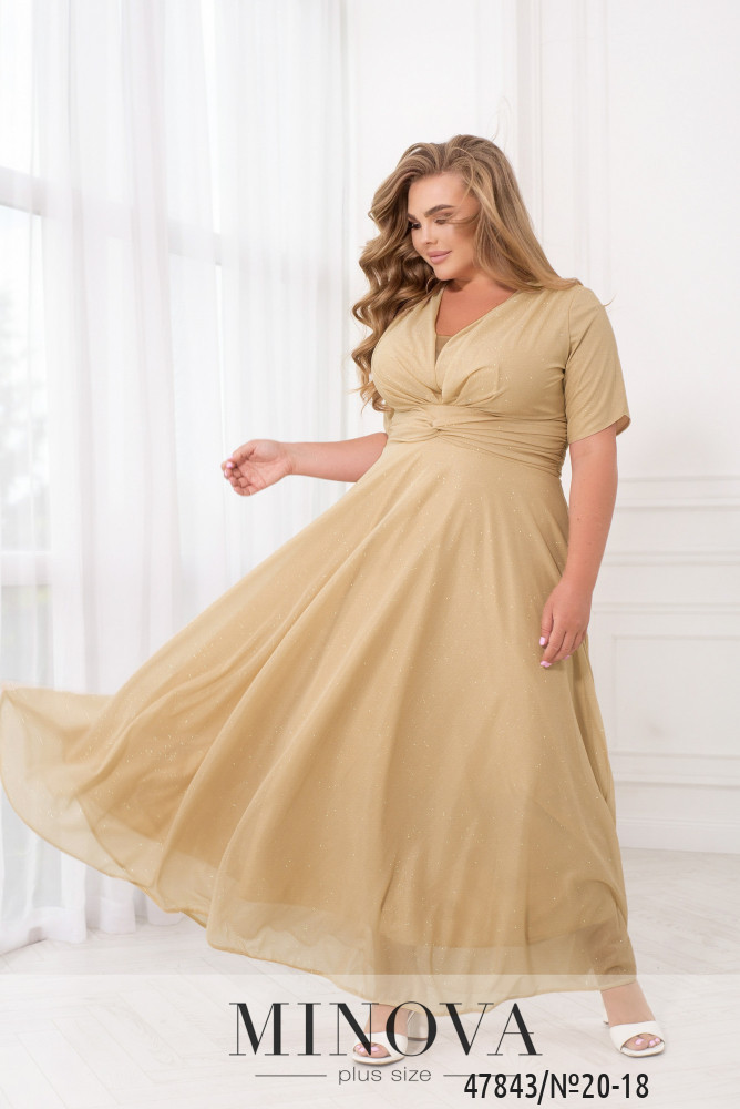 Вечірня сукня плаття-максі блискуче з глибоким декольте, великих розмірів від 48 до 54