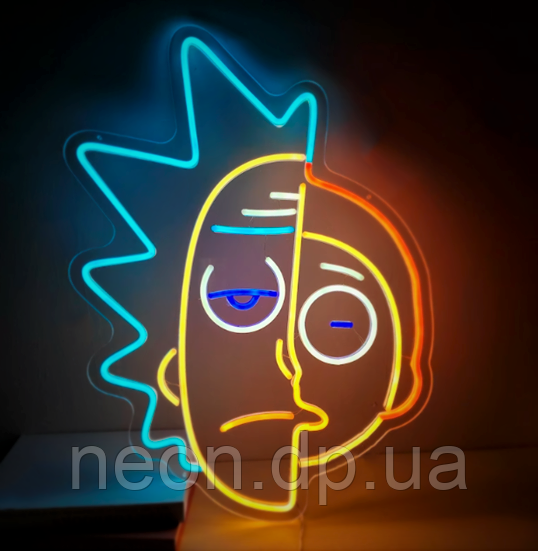 Неонова вивіска "Rick&Morty"