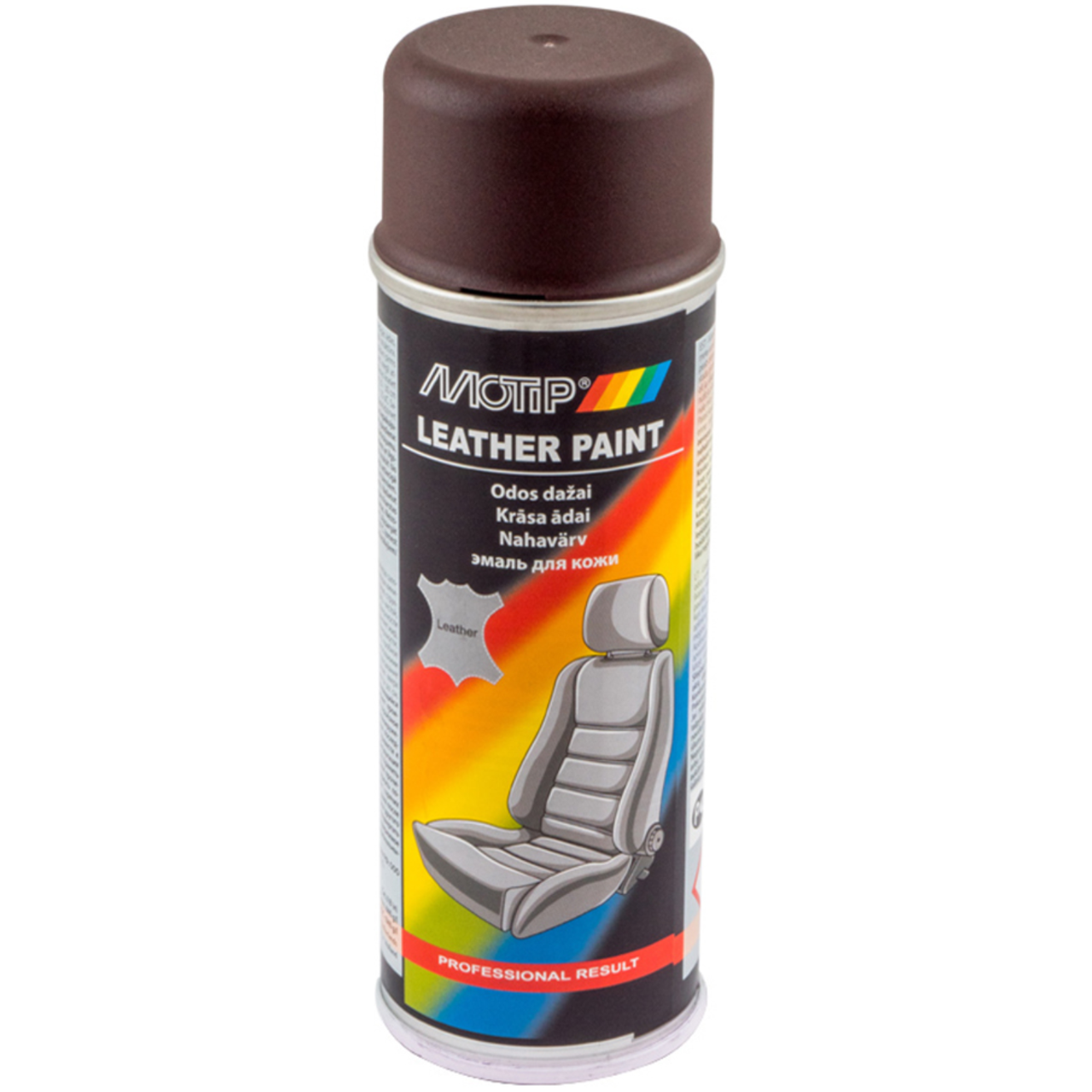 Фарба (емаль) для фарбування шкіри Motip Leather Paint, 200 мл Аерозоль Шоколадно-коричневий (RAL 8017)