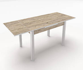 Стіл обідній розкладний Марсель Fusion Furniture, колір ніг білий /стільниця Дуб шервуд, фото 3