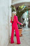 Жіночий костюм оверсайз піджак із поясом і брюки Палаццо Люкс малина (різні кольори) XS S M L XL XXL, фото 6