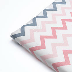 Клапоть ранфорсу "Класичний зигзаг" сіро-пудровий (№3072), розмір 34*120 см